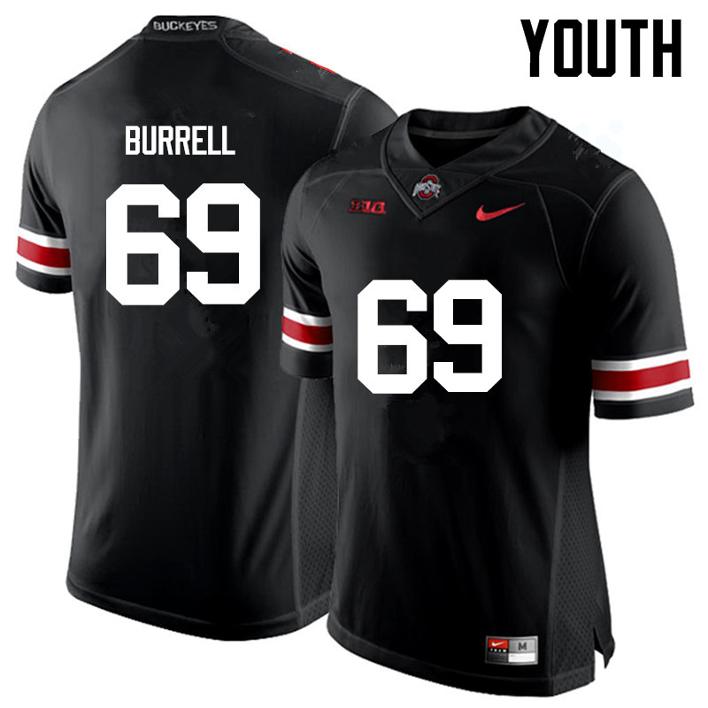 Youth Ohio State Buckeyes #69 Matthew Burrell College Football Jerseys Game-Black